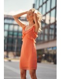 Rochie fermecatoare coral cu volane PR32120 - Magazin online - Boutique